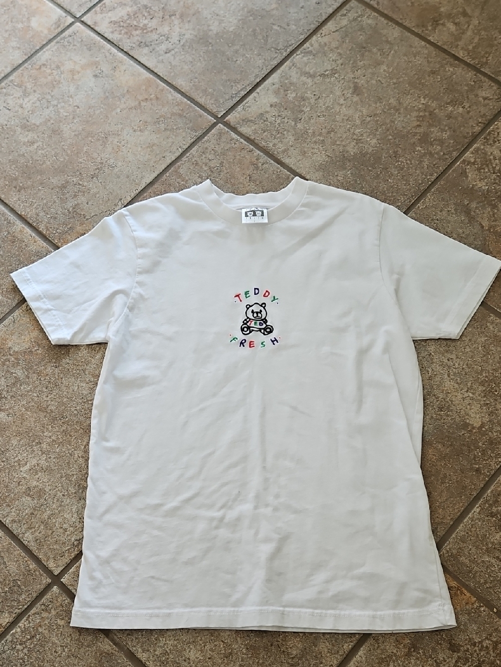 Teddy Fresh White Tee with Multicolor Teddy Logo